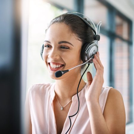 Cropped shot of an attractive young woman working in a call center